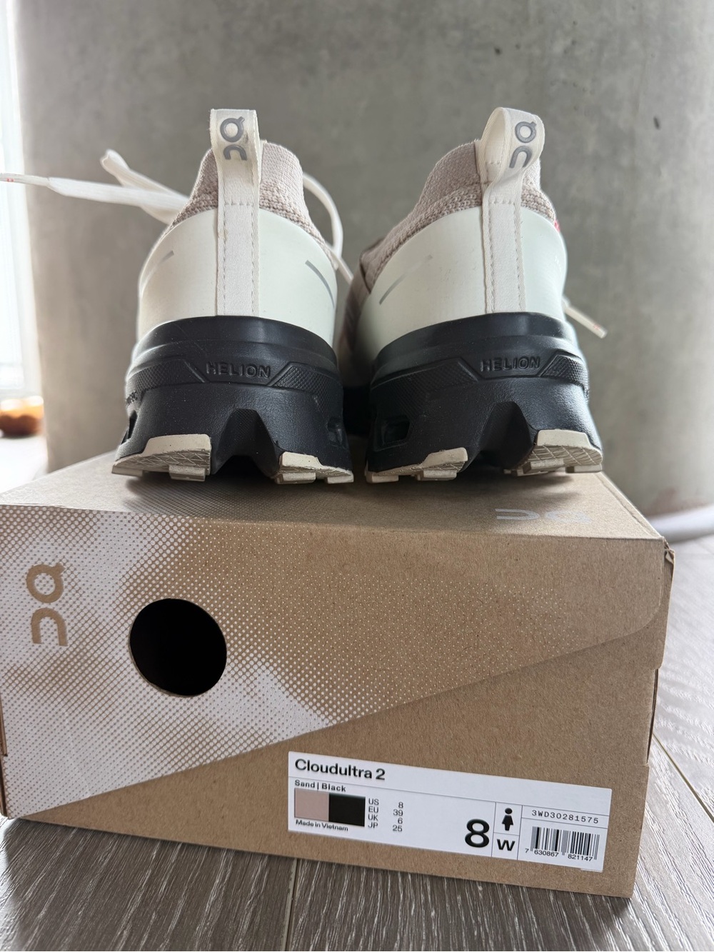On Running Women Cloudultra 2 Sneakers in Black and Cream with Black Sole - Picture 5 of 8